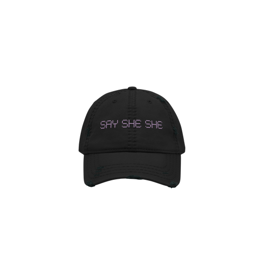 Say She She Logo Distressed Dad Cap